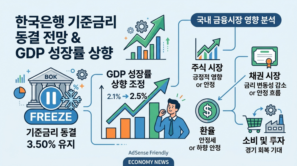 한국은행 기준금리 동결 전망과 GDP 성장률 상향